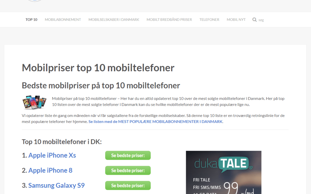 TOP10MOBILTELEFONER